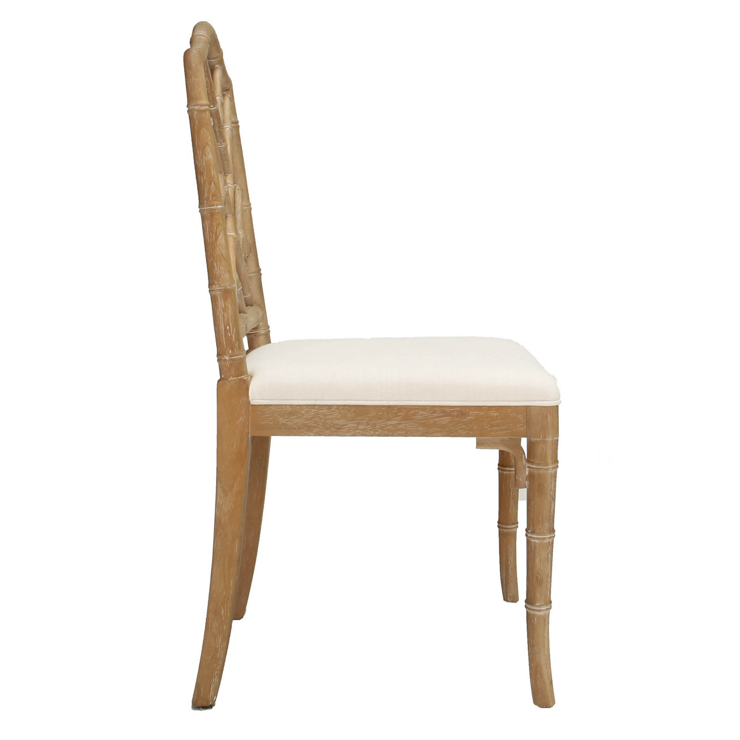 Chippendale Style Bamboo Dining Chair in Cerused Oak