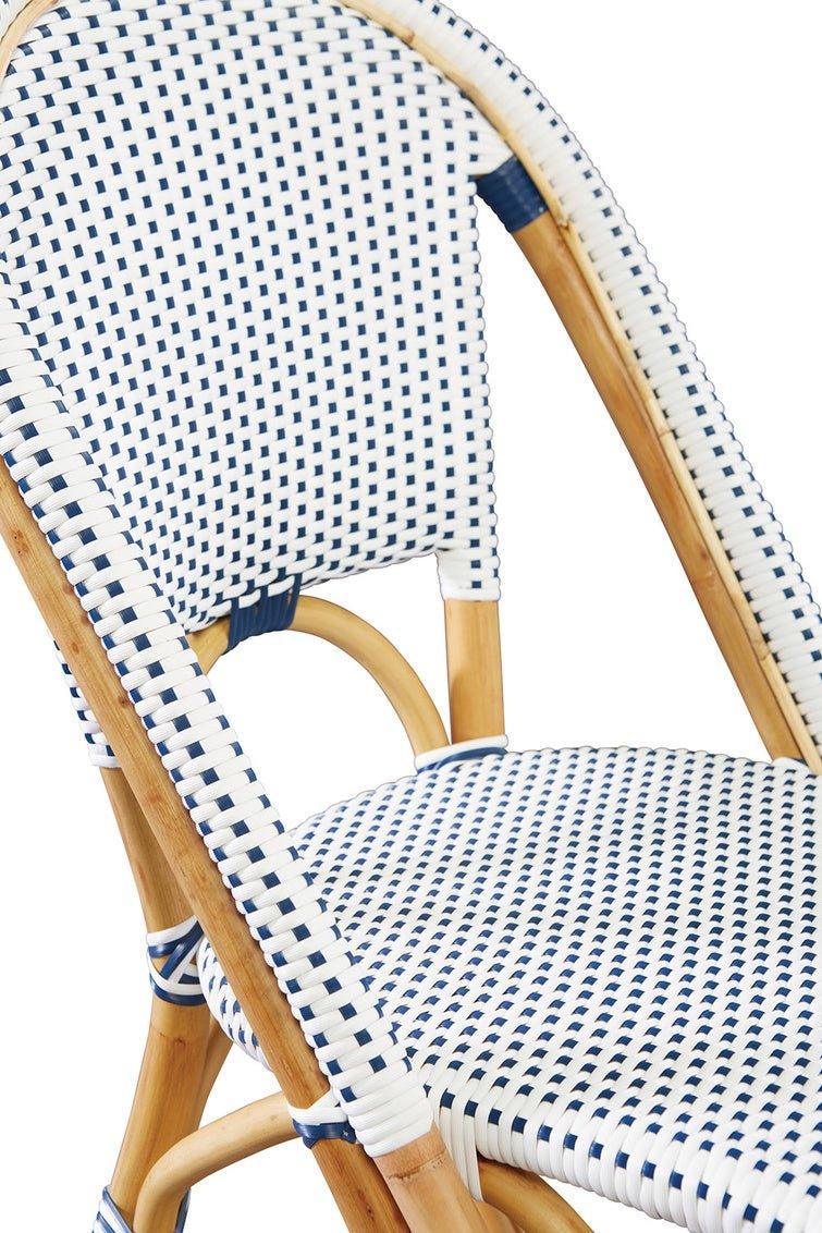 Blue & White Woven Resin Finish Dining Chair
