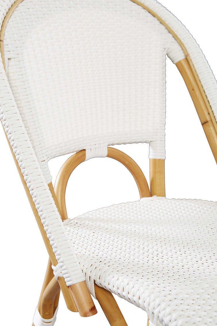White Woven Resin Finish Dining Chair