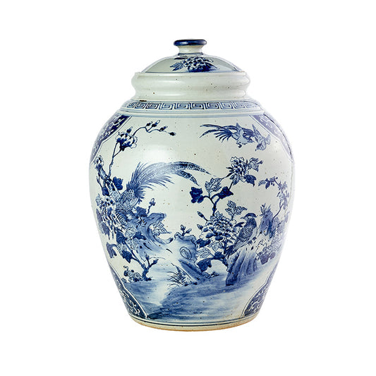 Large Brushed Porcelain Jar