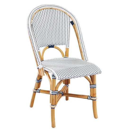 Blue & White Woven Resin Finish Dining Chair