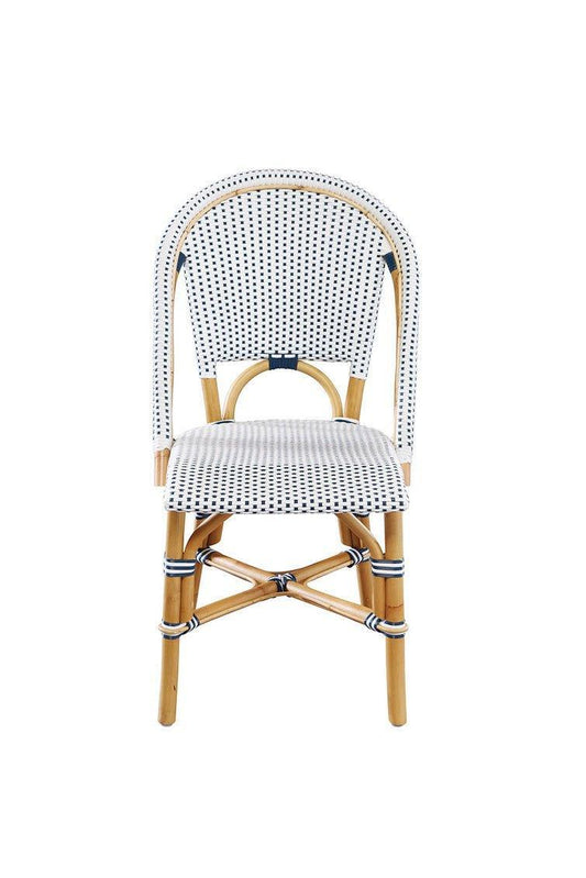 Blue & White Woven Resin Finish Dining Chair