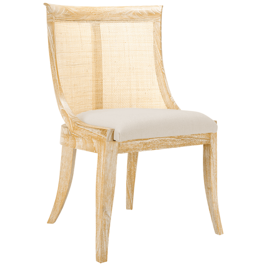 Solid Oak Caned Monaco Armchair in Natural  Finish